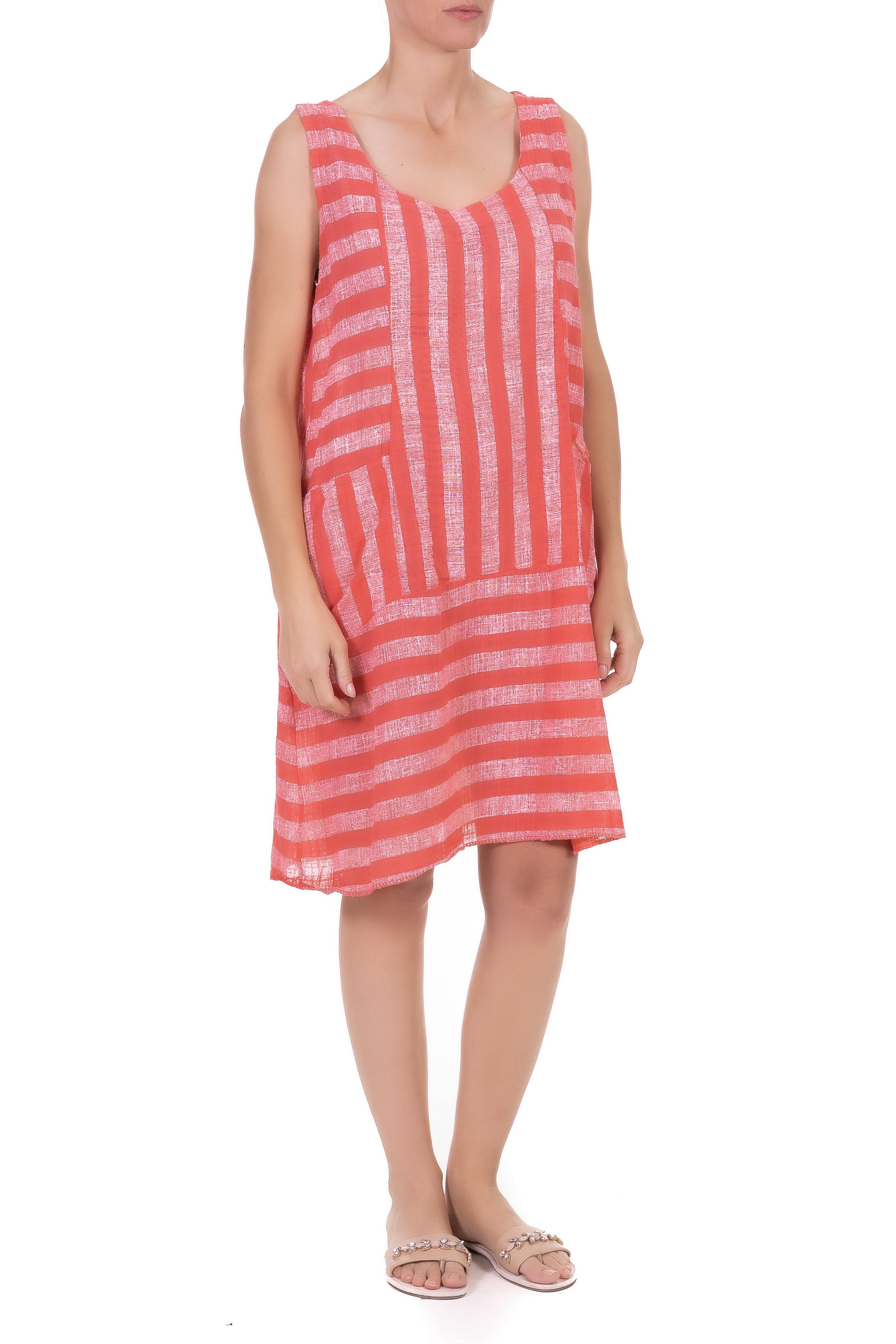 Sleeveless Multi Strip Dress, 3 colours