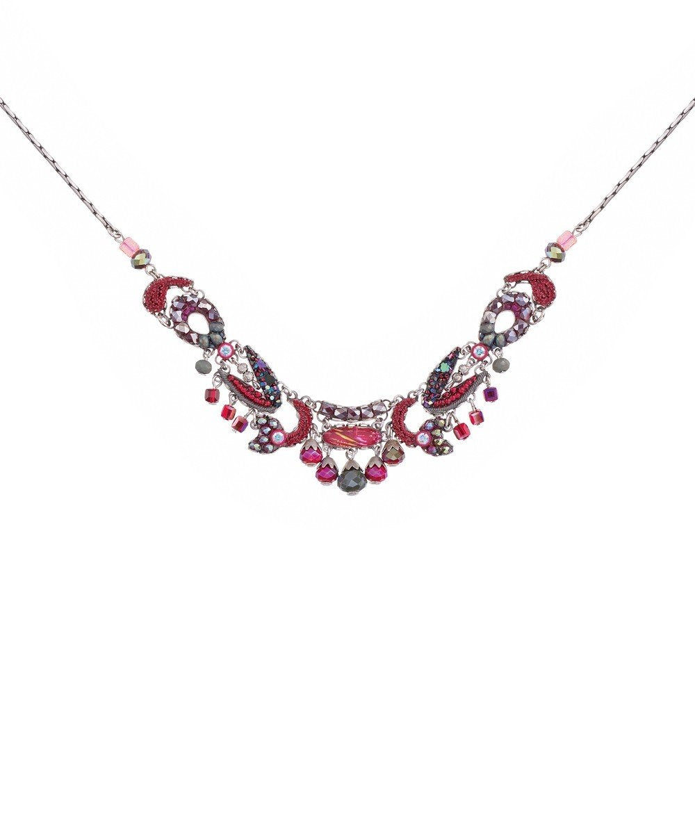 Crimson Flame,  Rosa Necklace