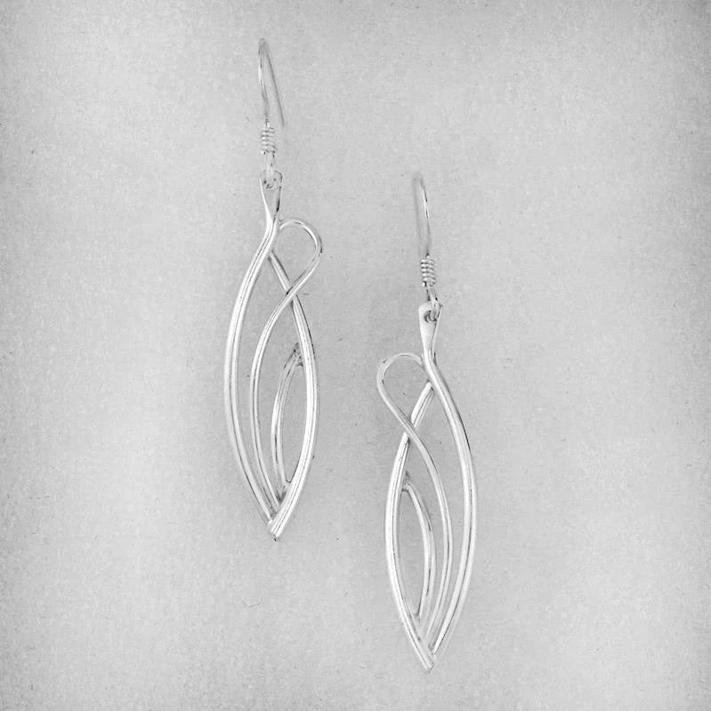 Flame Drop Earrings- sterling silver