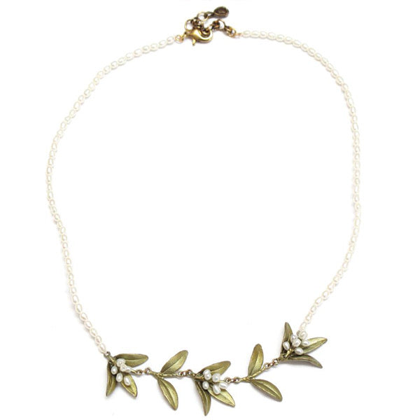 Flowering Myrtle Necklace with Pearls