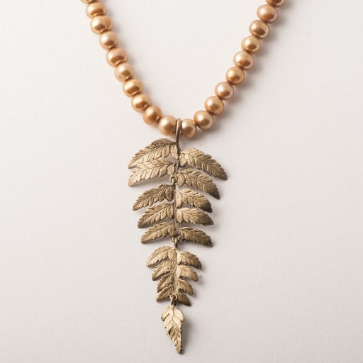 Fern Pendant with pearls
